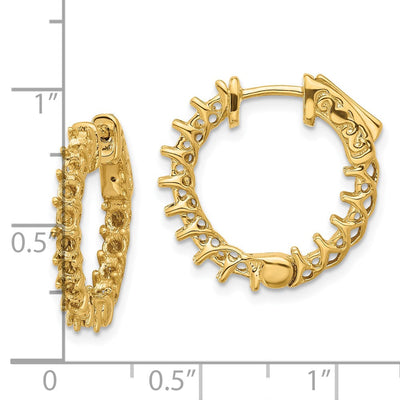 14K Round Hoop w/Safety Clasp Earring Mountings, 14 x 14mm (2008)