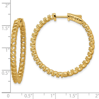14K Round Hoop w/Safety Clasp Earring Mountings, 28 x 28mm