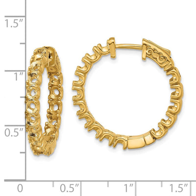 14K Round Hoop w/Safety Clasp Earring Mountings, 15 x 15mm (2016)