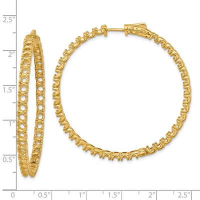 14K Round Hoop w/Safety Clasp Earring Mountings, 43 x 43mm