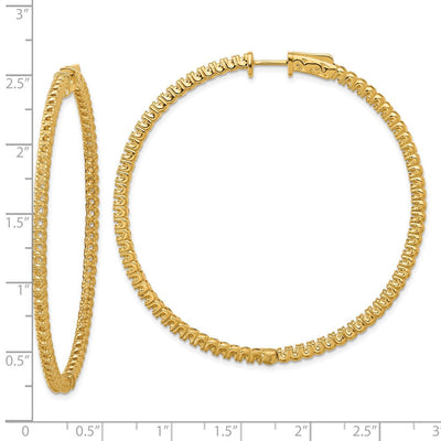 14K Round Hoop w/Safety Clasp Earring Mountings, 49 x 49mm