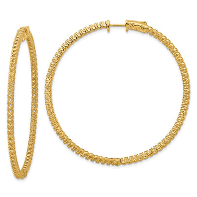 14K Round Hoop w/Safety Clasp Earring Mountings, 49 x 49mm