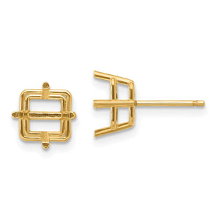 14k Square Earring Mountings (Style XE63)