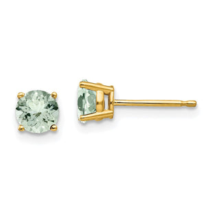 14k Round Green Quartz Earrings (Style XE72AG)