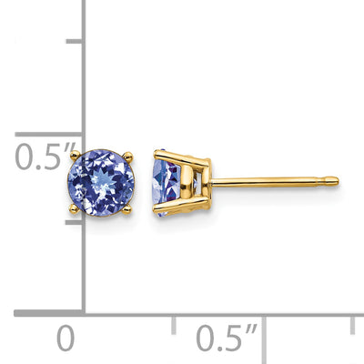 14K Tanzanite Post Earrings, 5 x 5mm