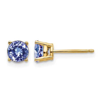 14K Tanzanite Post Earrings, 5 x 5mm