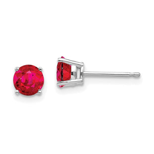 14k White Gold Ruby Earrings (Style XE72WR-B)