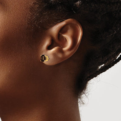 14K Round Smoky Quartz Earrings, 6 x 6mm