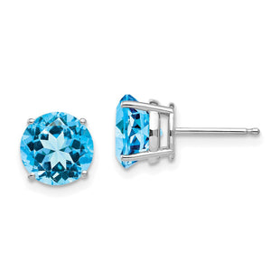 14k White Gold Blue Topaz Earrings (Style XE75WBT)