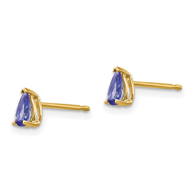 14K Tanzanite Post Earrings, 6 x 3mm