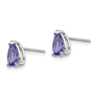 14K White Gold Tanzanite Earrings, 8 x 5.5mm