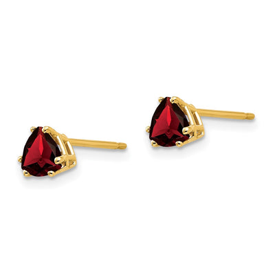 14K Trillion Garnet Earrings, 5 x 5mm