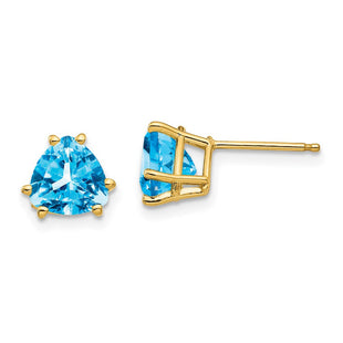 14k Trillion Blue Topaz Earrings (Style XE95BT)