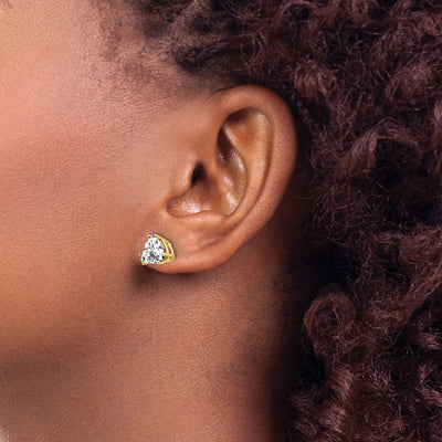 14K Trillion Cubic Zirconia Earrings, 8 x 8mm