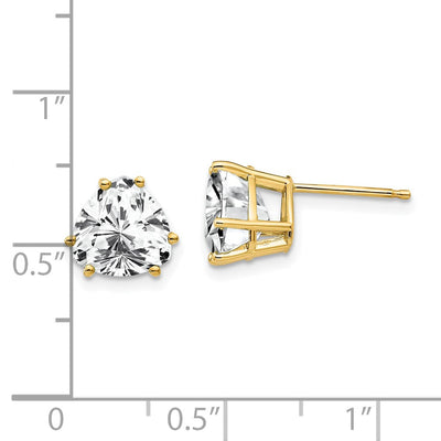 14K Trillion Cubic Zirconia Earrings, 9 x 9mm