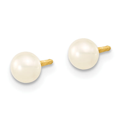 14K Semi-Round White Freshwater Cultured Pearl Necklace, Bracelet and Post Earrings Set