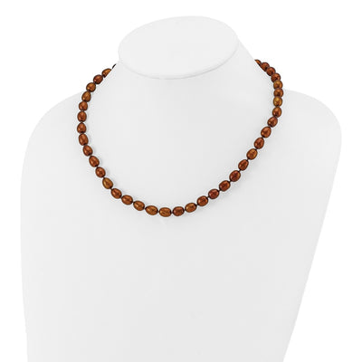 14K Brown Rice Freshwater Cultured Pearl Necklace
