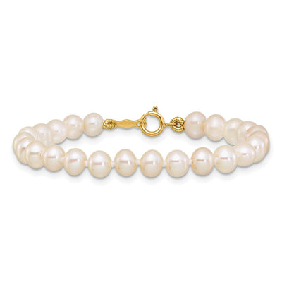 14K White Semi-Round Freshwater Cultured Pearl Necklace