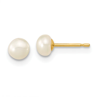 14K White Freshwater Cultured Pearl Necklace, Bracelet and Post Earrings Set