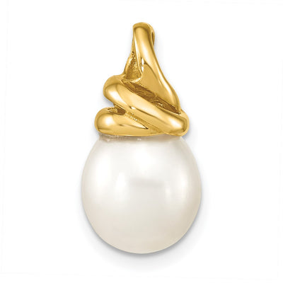 14K White Rice Freshwater Cultured Pearl Pendant