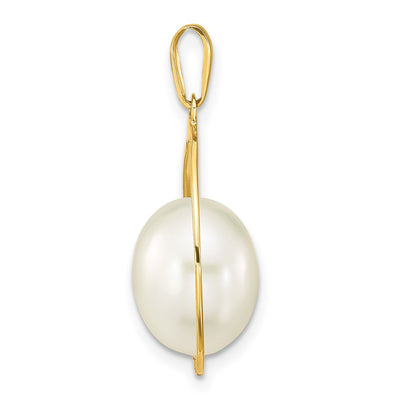 14K White Rice Freshwater Cultured Pearl Teardrop Pendant