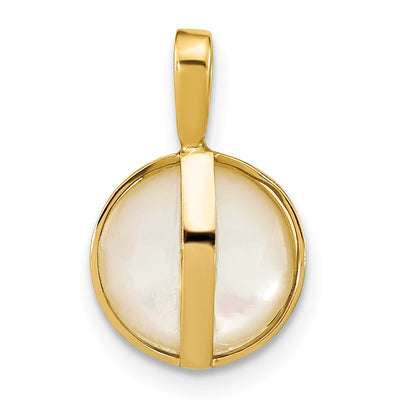 14K White Saltwater Mabe Pearl Pendant
