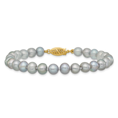 14K Grey Near Round Freshwater Cultured Pearl Bracelet
