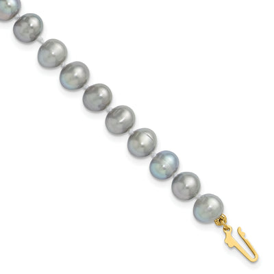 14K Grey Near Round Freshwater Cultured Pearl Bracelet
