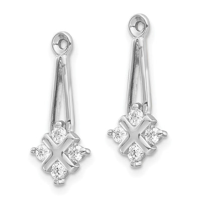 14K White Gold VS Dangle Cluster Diamond Earring Jacket