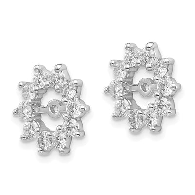 14K White Gold VS Fancy Diamond Earring Jacket, 13 x 13mm