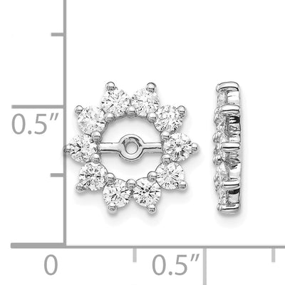 14K White Gold Aaa Fancy Diamond Earring Jacket, 13 x 13mm