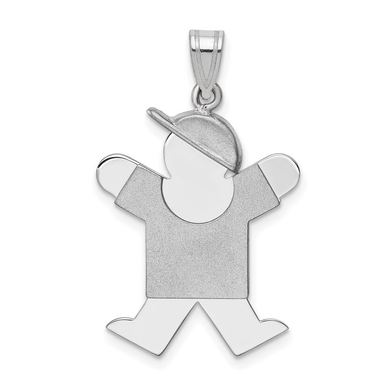 14K white gold engravable charm