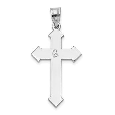 14K White Gold Passion Cross Pendant, 36 x 19mm