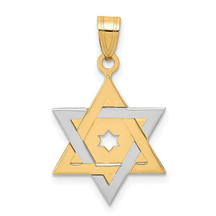 14k Two-tone Star of David Pendant (Style XK686)