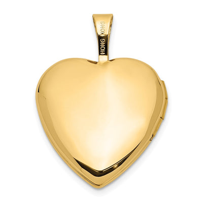 14K Polished .01 carat Diamond Star Heart Locket