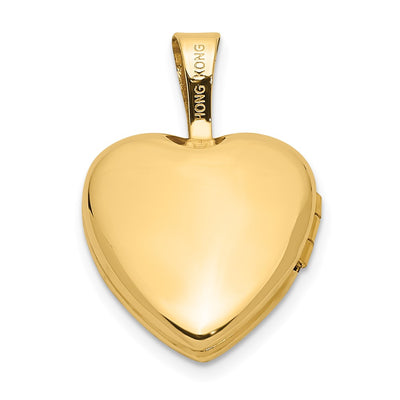 14K Polished .. Diamond Star Heart Locket