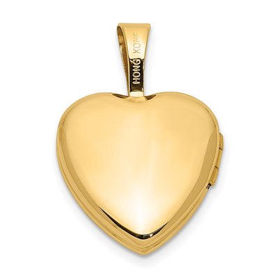 14K Polished Scrolled Border .. Diamond Star Heart Locket