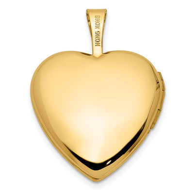 14K Textured and Polished Paw Prints Heart Locket