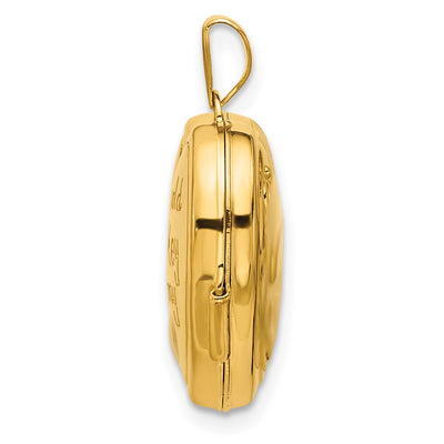 14K and White Rhodium Lock and Key Reverses to YOU HOLD THE KEY TO MY HEART Heart Locket