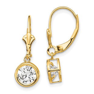 14k Yellow Gold Earrings Style XLB101CZ - Classique Jewelry Inc.