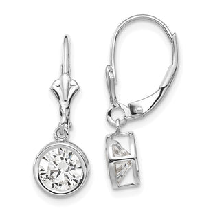 14k White Gold Cubic Zirconia Leverback Earrings (Style XLB101WCZ)