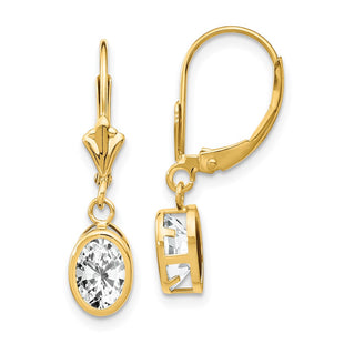 14k Yellow Gold Earrings Style XLB106CZ - Classique Jewelry Inc.