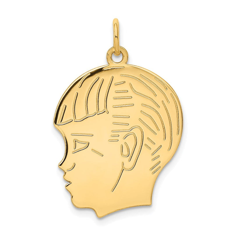 14K gold engravable charm