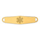 14K Non-enameled Oval Shape Medical ID Plate, 60.5 x 13.5mm