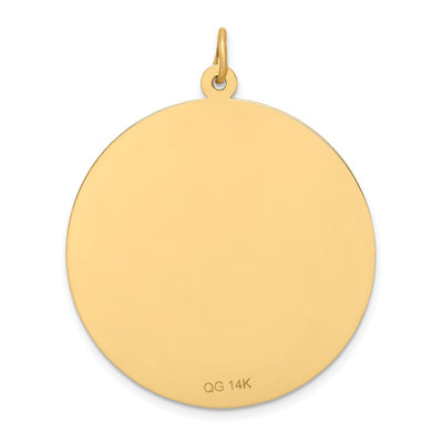 14K Round Non-enameled Medical Jewelry Pendant, 40 x 31.8mm