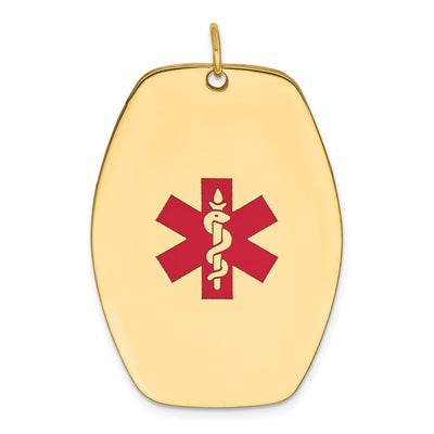 14K Red Enameled Medical Jewelry Pendant