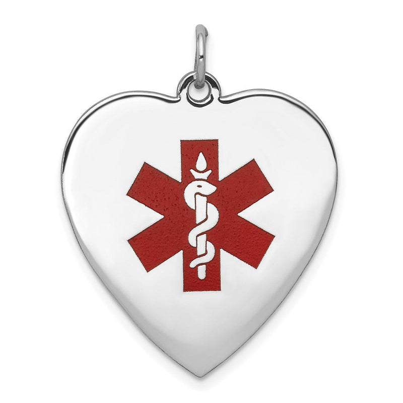 14K white gold heart pendant