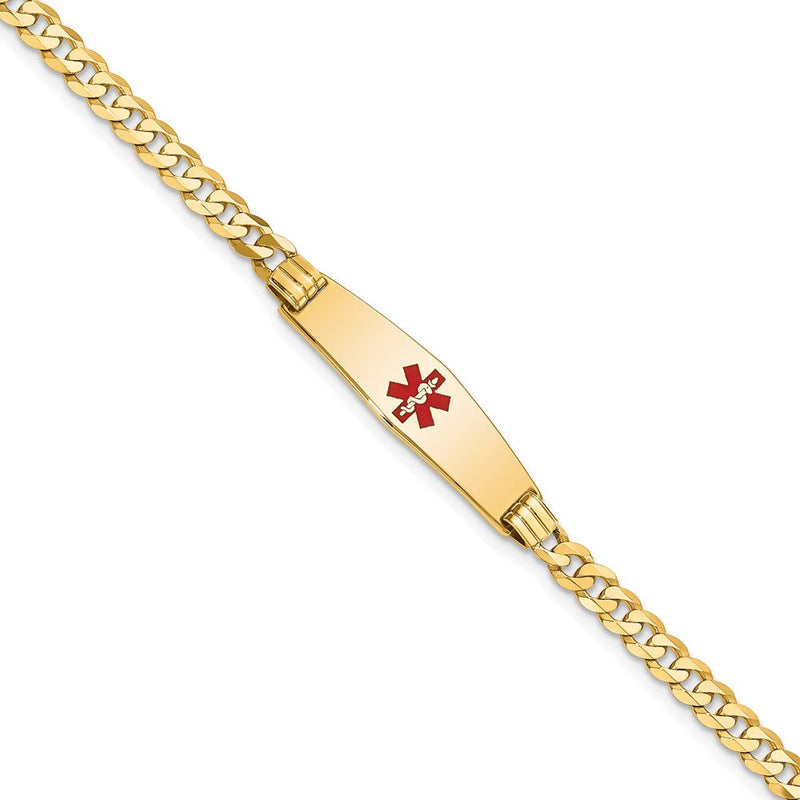 14K gold curb link plate ID bracelet