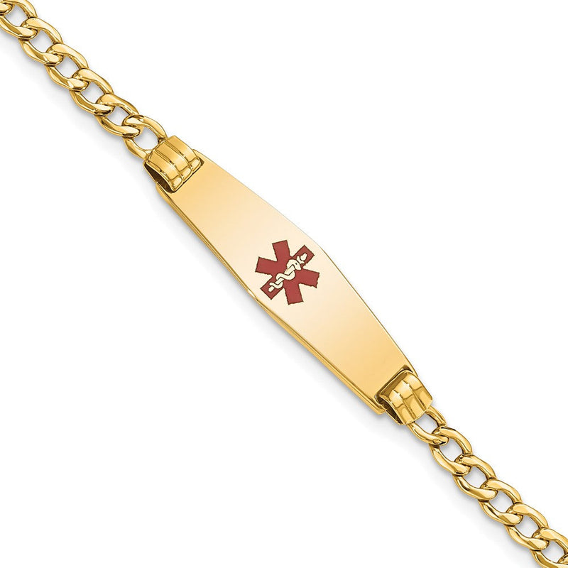 14K gold cuban link plate ID bracelet