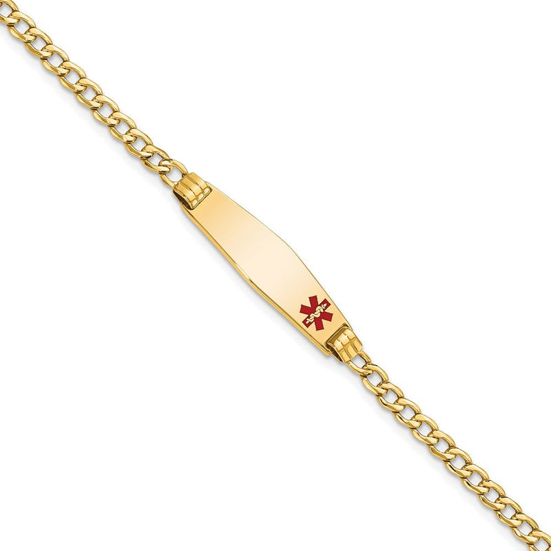 14K gold cuban link plate ID bracelet